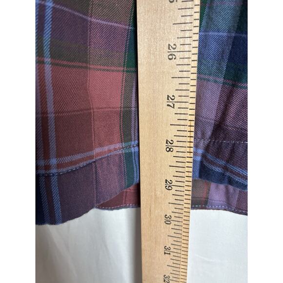 LL Bean Womens 2X Plaid Flannel Fleece Lined Shacket Shirt Snap Button Up Cozy - Picture 7 of 8